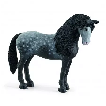 Figura realista de yegua Pura Raza Española Schleich con crines onduladas de juguete.