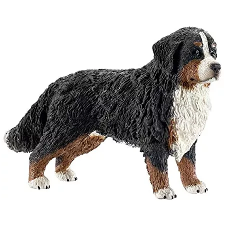 Figura de juguete de perro boyero de Berna hembra Schleich, miniatura coleccionable tricolor.