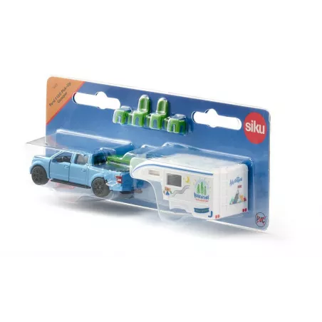 Camioneta Ford F150 camper de juguete con puertas abatibles de metal y plástico