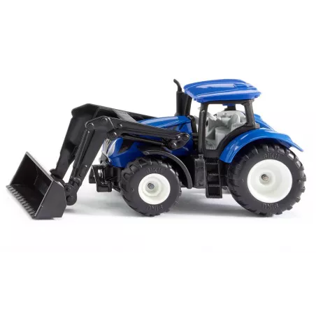 Tractor de juguete New Holland con pala cargadora delantera de metal y plástico