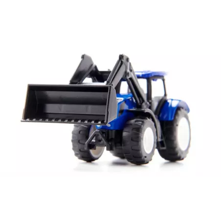 Tractor de juguete New Holland con pala cargadora delantera de metal y plástico