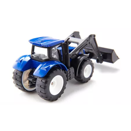 Tractor de juguete New Holland con pala cargadora delantera de metal y plástico