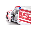 Miniatura de ambulancia Mercedes-Benz Sprinter Miesen Tipo C a escala 1:50 con puertas abatibles.