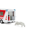 Miniatura de ambulancia Mercedes-Benz Sprinter Miesen Tipo C a escala 1:50 con puertas abatibles.
