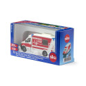Miniatura de ambulancia Mercedes-Benz Sprinter Miesen Tipo C a escala 1:50 con puertas abatibles.