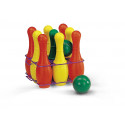 Set de bolos infantiles Rolly de 9 piezas de plástico resistente para juego activo y coordinación.