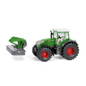 Tractor de juguete Fendt 942 Vario con segadora frontal a escala 1:50 fabricado en metal y plástico.