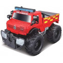 Camión de juguete Mercedes-Benz Unimog U5000 todoterreno con luces y sonido realistas.