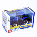 Tractor a escala 1:43 New Holland T 7.315 de Burago, réplica detallada de juguete y colección.