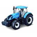 Tractor a escala 1:43 New Holland T 7.315 de Burago, réplica detallada de juguete y colección.