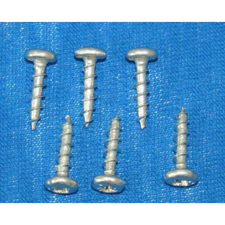 Set de 6 tornillos metálicos de repuesto original para vehículos de pedales Rolly Toys.