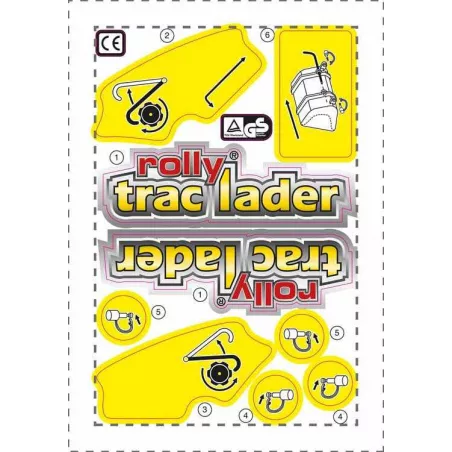 Pegatina oficial de repuesto para cargador de tractor de juguete Rolly Toys.