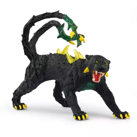 Figura de juguete de la pantera de la sombra de Schleich en postura sigilosa y detallada.