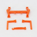 Partidor de madera naranja de juguete escala 1:16 compatible con maquinaria Bruder.