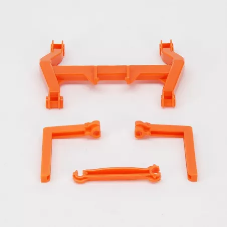 Partidor de madera naranja de juguete escala 1:16 compatible con maquinaria Bruder.
