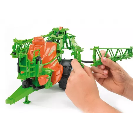Remolque pulverizador de juguete Amazone UX 5200 de Bruder a escala 1:16 con depósito de agua funcional.