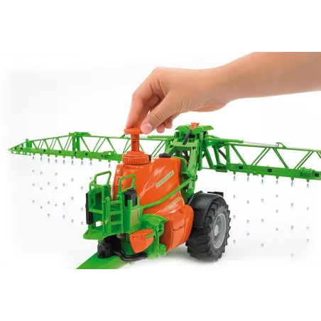 Remolque pulverizador de juguete Amazone UX 5200 de Bruder a escala 1:16 con depósito de agua funcional.