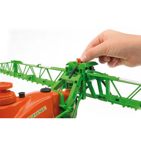 Remolque pulverizador de juguete Amazone UX 5200 de Bruder a escala 1:16 con depósito de agua funcional.