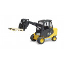 Juguete JCB Teletruk de Bruder a escala 1:16 con brazo telescópico y pala frontal.