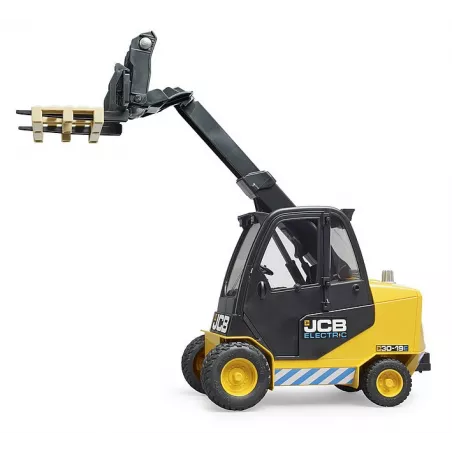 Juguete JCB Teletruk de Bruder a escala 1:16 con brazo telescópico y pala frontal.
