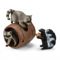 Juguete Diversión con una nuez de Schleich Wild Life con figuras detalladas de mapaches y mofeta