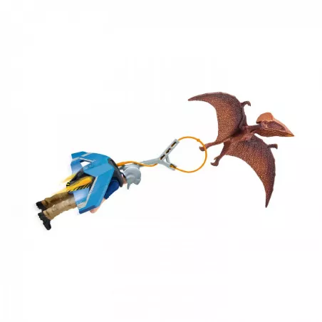 Mochila propulsora Jet Pack de Schleich con arma de asta para figuras de exploradores de dinosaurios.