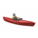 Kayak de juguete bworld con figura de socorrista, pala y tabla de paddle surf Bruder.