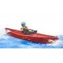 Kayak de juguete bworld con figura de socorrista, pala y tabla de paddle surf Bruder.