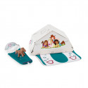 Accesorios de camping de juguete: tienda de campaña, saco de dormir y manta para caballo de Horse Club.