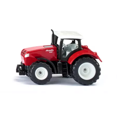 Tractor de juguete Mauly X540 rojo con neumáticos de goma y cabina desmontable.
