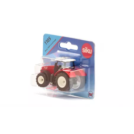Tractor de juguete Mauly X540 rojo con neumáticos de goma y cabina desmontable.