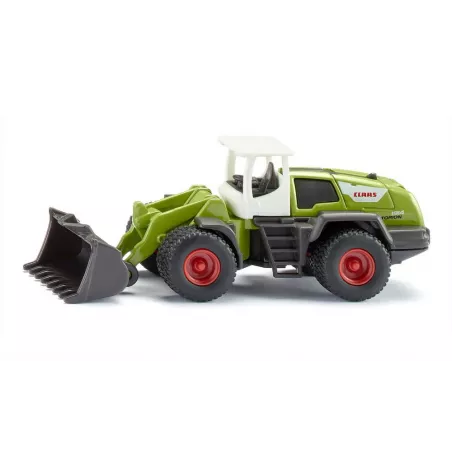 Cargadora de ruedas Claas Torion 1914 de juguete en miniatura de metal y plástico.