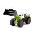 Cargadora de ruedas Claas Torion 1914 de juguete en miniatura de metal y plástico.
