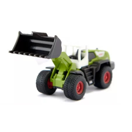 Cargadora de ruedas Claas Torion 1914 de juguete en miniatura de metal y plástico.