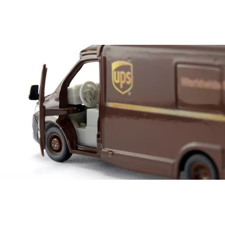 Furgoneta UPS Mercedes-Benz Sprinter a escala 1:50 de juguete y colección con puertas practicables.