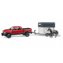 Juguete RAM 2500 con remolque para caballos a escala 1:16 de Bruder