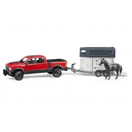 Juguete RAM 2500 con remolque para caballos a escala 1:16 de Bruder