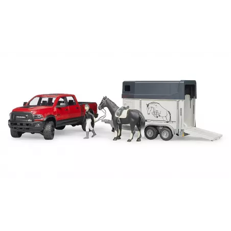 Juguete RAM 2500 con remolque para caballos a escala 1:16 de Bruder