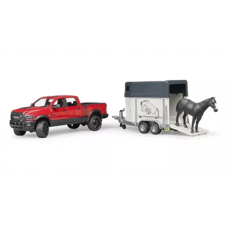Juguete RAM 2500 con remolque para caballos a escala 1:16 de Bruder