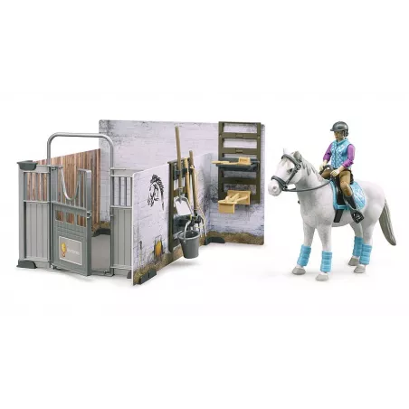 Establo de juguete bworld de BRUDER para caballos y figuras de granja