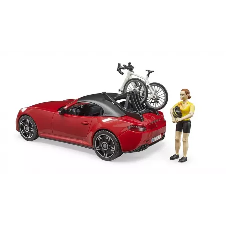Juguete Bruder de ciclista con bicicleta de carreras Roadster a escala 1:16