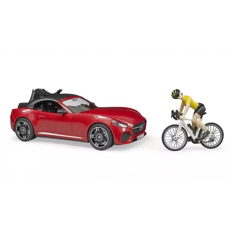 Juguete Bruder de ciclista con bicicleta de carreras Roadster a escala 1:16