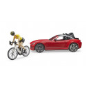 Juguete Bruder de ciclista con bicicleta de carreras Roadster a escala 1:16