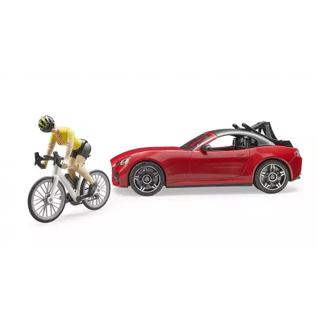 Juguete Bruder de ciclista con bicicleta de carreras Roadster a escala 1:16