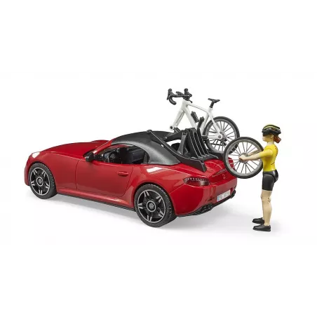 Juguete Bruder de ciclista con bicicleta de carreras Roadster a escala 1:16