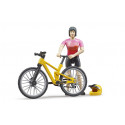 Bicicleta de montaña de juguete Bruder con figura articulada bworld y casco