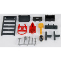 Set de herramientas de juguete Bruder a escala 1:16 para taller mecánico infantil.