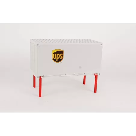 Contenedor de plataforma intercambiable UPS a escala 1:16 para camiones de juguete.