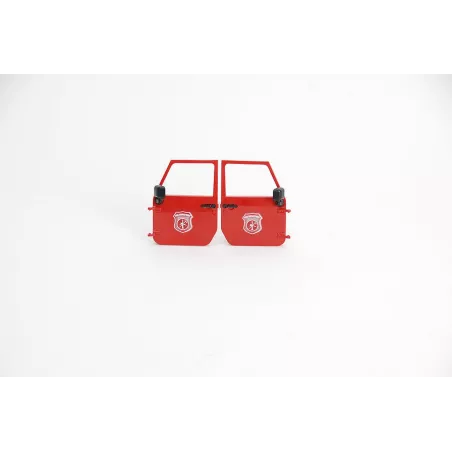 Puertas rojas de conductor y pasajero a escala 1:16 para vehículos de juguete Bruder.