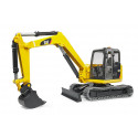 Miniexcavadora de juguete Cat de Bruder escala 1:16 con brazo móvil y cabina giratoria